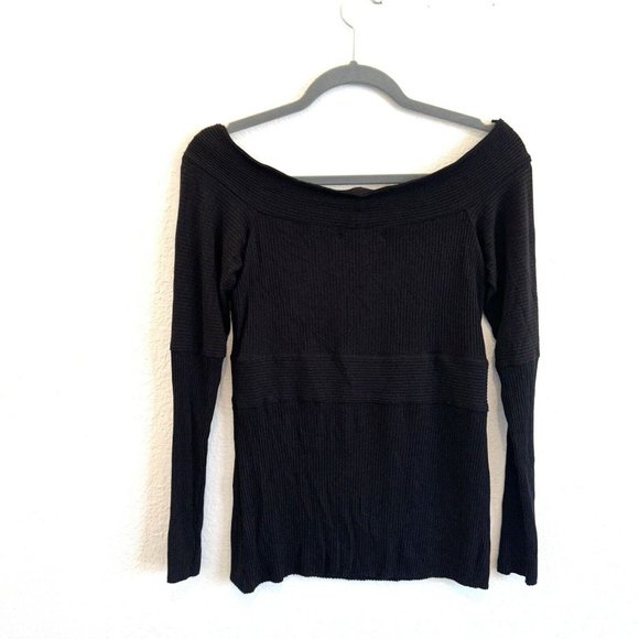 Bailey 44 Ribbed Off Shoulder Top Black Size Large Women's - Picture 2 of 4